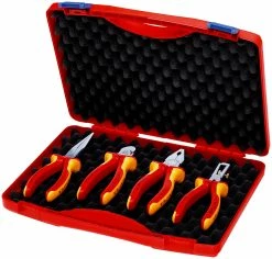 Knipex 00 20 15 "RED" Electric Set 1 VDE 4 Piece VDE Insulated Plier Set