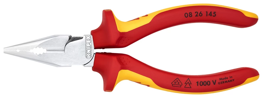 Knipex 08 26 145 VDE Needle-Nose Combination Cutting Pliers 145mm 1 Knipex 08 26 145 VDE Needle-Nose Combination Cutting Pliers 145mm