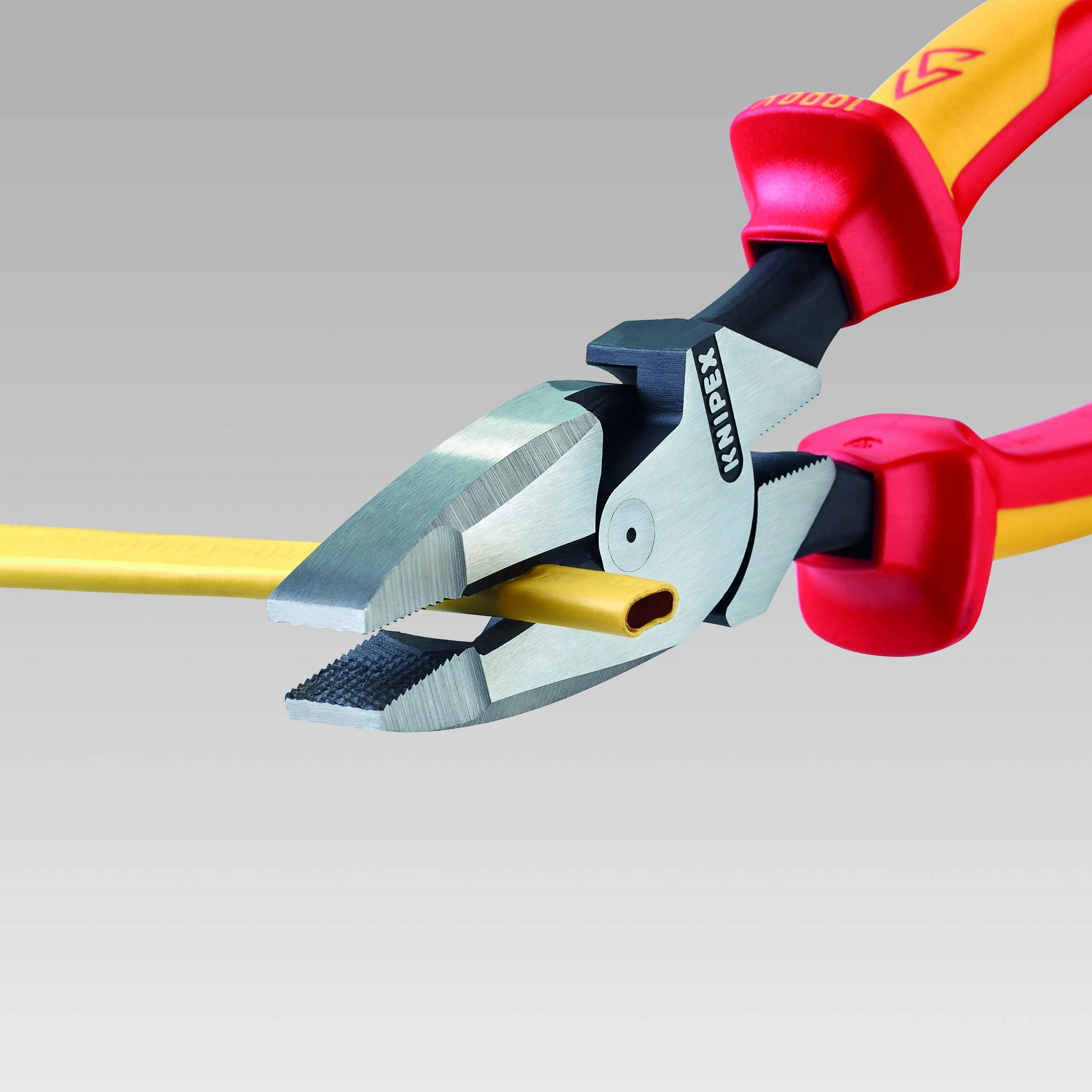 Knipex 09 08 240 VDE Insulated High Leverage Lineman's Combination Cutting Pliers 2 Knipex 09 08 240 VDE Insulated High Leverage Lineman's Combination Cutting Pliers - Image 2