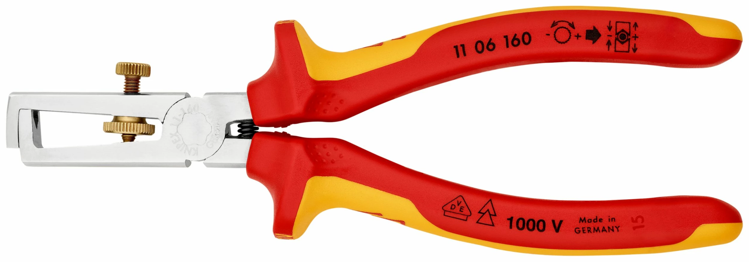 Knipex 11 06 160 VDE End Wire Insulation Stripping Pliers Multi-Component Grip 160mm 1 Knipex 11 06 160 VDE End Wire Insulation Stripping Pliers Multi-Component Grip 160mm