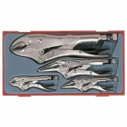 Teng Tools Teng TTVG05 5 Piece Power Grip Locking Plier Set In Toolbox Module Tray
