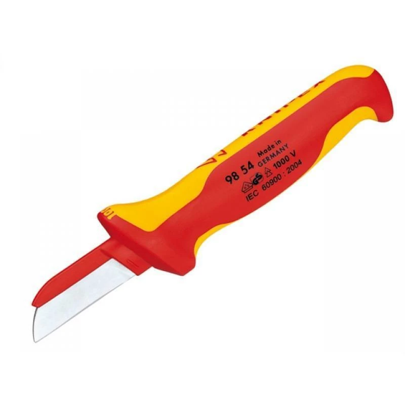 Knipex 98 54 VDE Insulated Cable Knife (Back Of Blade Insulated) 1 Knipex 98 54 VDE Insulated Cable Knife (Back Of Blade Insulated)