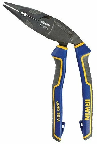 Irwin Vise-Grip 1950508 8″ Ergomulti Long Nose Pliers With Wire Stripper And Wire Crimper 1 Irwin Vise-Grip 1950508 8″ Ergomulti Long Nose Pliers With Wire Stripper And Wire Crimper