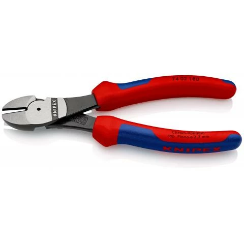Knipex 74 02 180 High Leverage Diagonal Side Cutter Pliers (Snips) Multi-Component Grips 180mm 2 Knipex 74 02 180 High Leverage Diagonal Side Cutter Pliers (Snips) Multi-Component Grips 180mm - Image 2