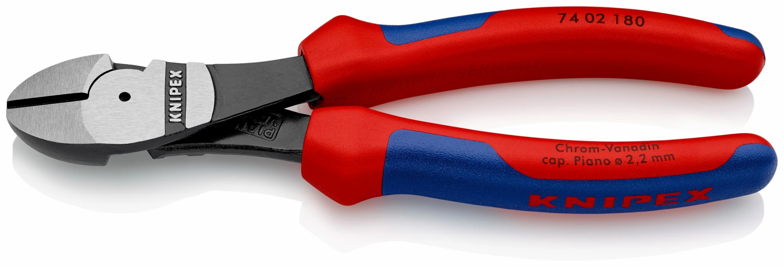 Knipex 74 02 180 High Leverage Diagonal Side Cutter Pliers (Snips) Multi-Component Grips 180mm 1 Knipex 74 02 180 High Leverage Diagonal Side Cutter Pliers (Snips) Multi-Component Grips 180mm