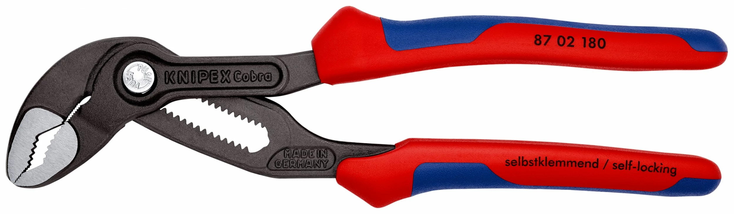 Knipex 87 02 180 Cobra® Hightech Waterpump Pliers Multi-Component Grips 180mm 1 Knipex 87 02 180 Cobra® Hightech Waterpump Pliers Multi-Component Grips 180mm