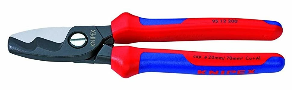 Knipex 95 12 200 Cable Cutters Twin Cutting Edge Multi-Component Grip 200mm (8in) 1 Knipex 95 12 200 Cable Cutters Twin Cutting Edge Multi-Component Grip 200mm (8in)