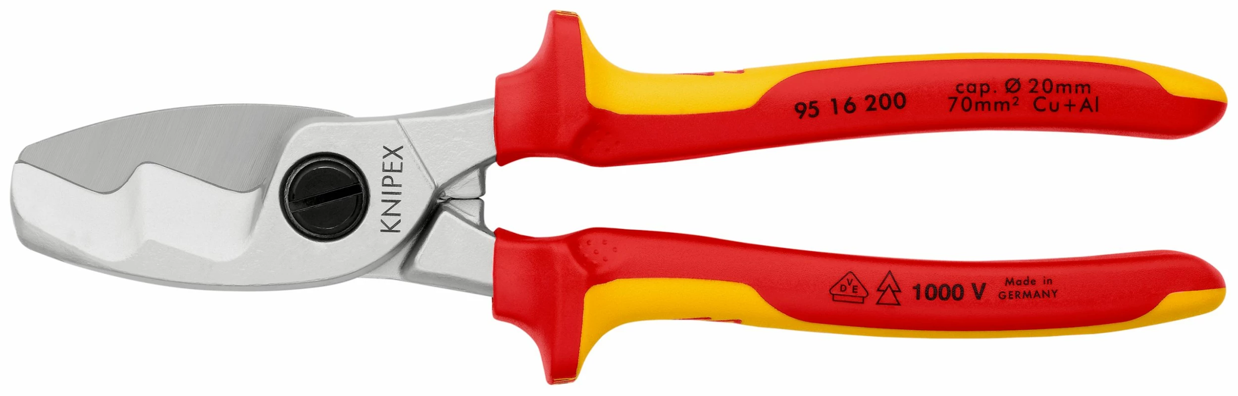 Knipex 95 16 200 VDE Insulated Wire Twin Cutting Edge Cable Shears Pliers 200mm 1 Knipex 95 16 200 VDE Insulated Wire Twin Cutting Edge Cable Shears Pliers 200mm