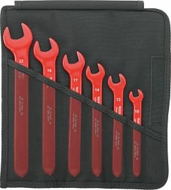 Stahlwille 12160/6 VDE 1000V Insulated 6 Piece Single Open End Spanner Set 10-22mm