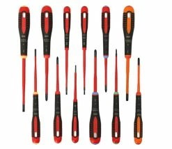 Bahco BE-9878SL ERGO 12 Piece VDE Insulated Slim Blade Screwdriver Set SL/PH/PZ/TX -FACOM SHOP BE 9878SL 3