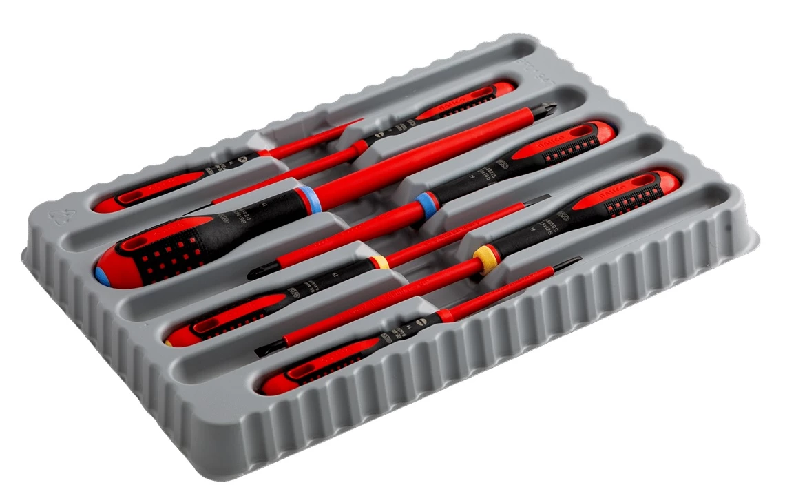 Bahco BE-9888S ERGO 7 Piece VDE Insulated Slotted & Pozi Screwdriver Set 1 Bahco BE-9888S ERGO 7 Piece VDE Insulated Slotted & Pozi Screwdriver Set