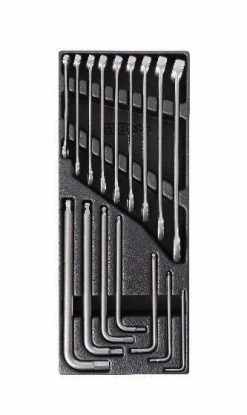 Beta Tools Beta T23 16 Piece INOX Stainless Steel Combination Spanner &amp; Hex Key Set In Plastic Module Tray