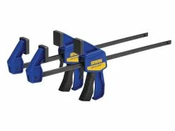Irwin Quick-Grip T5062QCEL7 Medium Duty One-Handed Bar Clamp / Spreader 150mm / 6″ Twin Pack