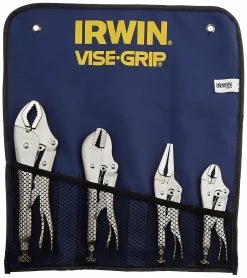 Irwin Vice-Grip Irwin Vise-Grip T71 4 Piece Original Curved, Straight And Long Nose Locking Pliers Set In Kit Bag