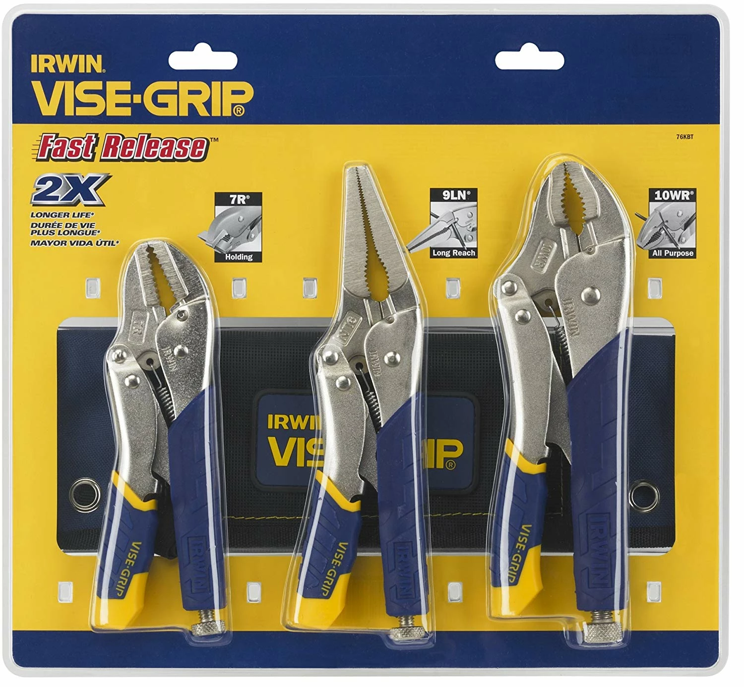 Irwin Vice-Grip Irwin Vise-Grip T76KBT 3 Piece Quick Release Straight Jaw, Curved And Long Nose Locking Jaw Pliers 2 Irwin Vice-Grip Irwin Vise-Grip T76KBT 3 Piece Quick Release Straight Jaw, Curved And Long Nose Locking Jaw Pliers - Image 2