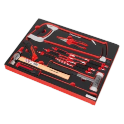 Sealey TBTP06UK 13 Piece Hammers, Punches, Hacksaw And Pry Bar Set In A Foam Tray -FACOM SHOP TBTP06UK.V2 PIC2
